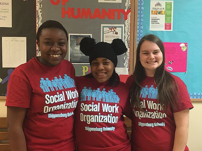 (Left to right): Pricylla Derosier (vice president), Paige Bankhead-Lewis (treasurer) and Natalie Scherfel (president) prepare for upcoming fundraisers and events to help SWO.