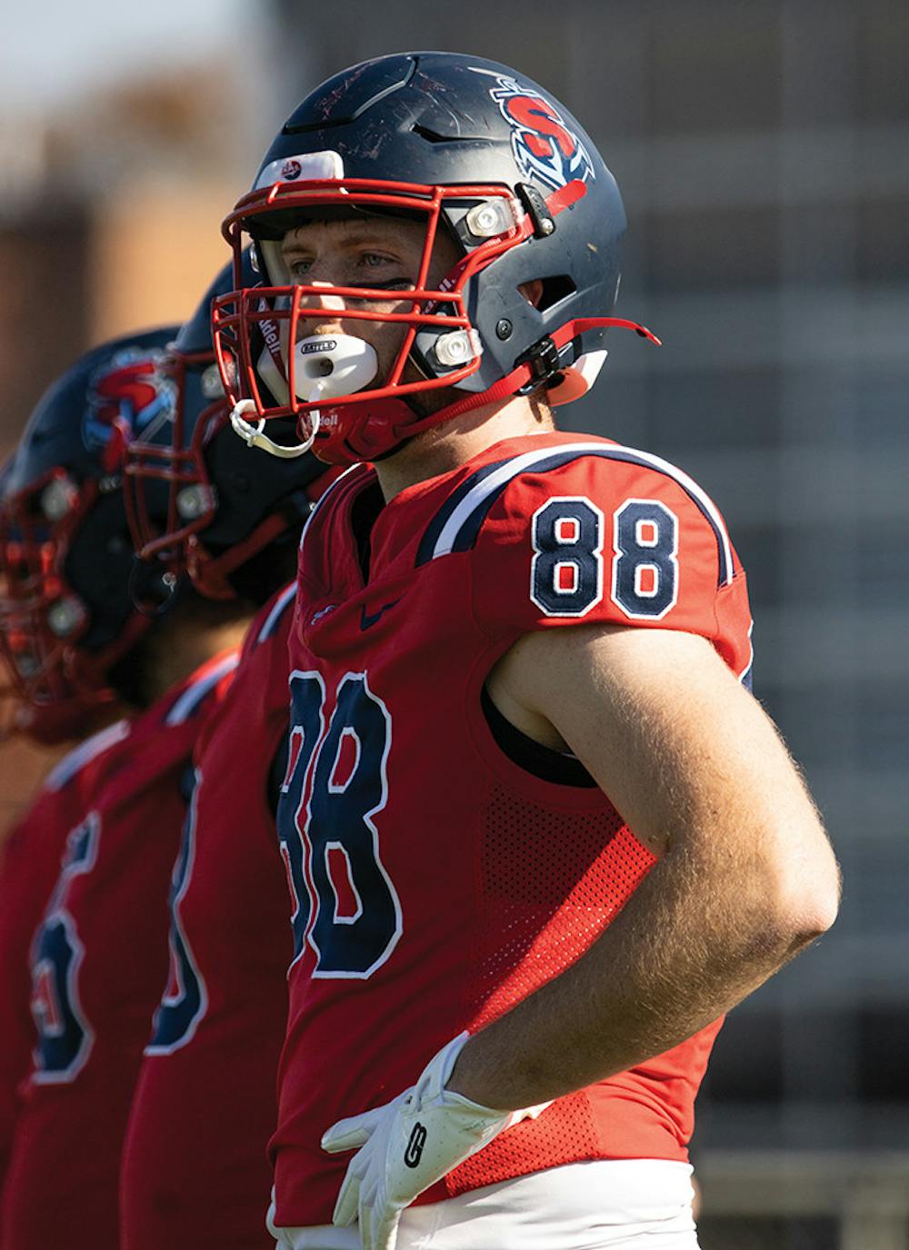 Weidman’s breakout game helps football to blowout win