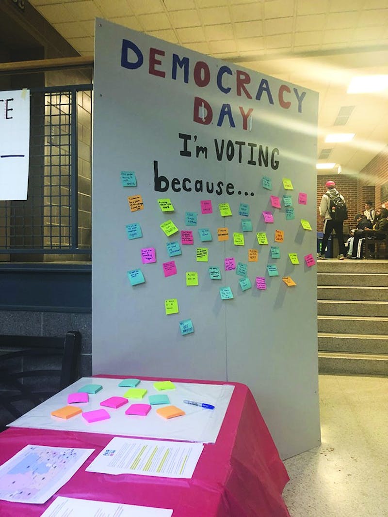 Ship Votes encourages students at various events, including Democracy Day, to vote. The organization also offers rides to the polls and voter registration. 