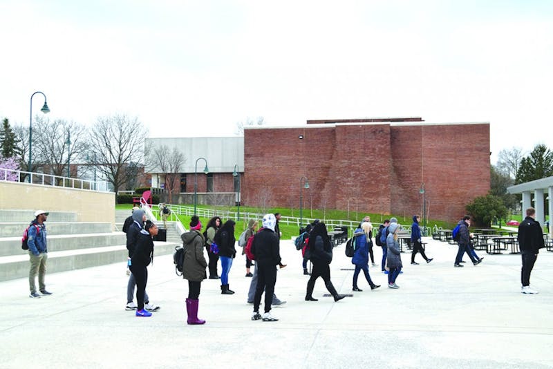 By the end of the privilege walk, which was organized by FDI Chair Miranda White, students were scattered across the Ceddia Union Building amphitheater. 