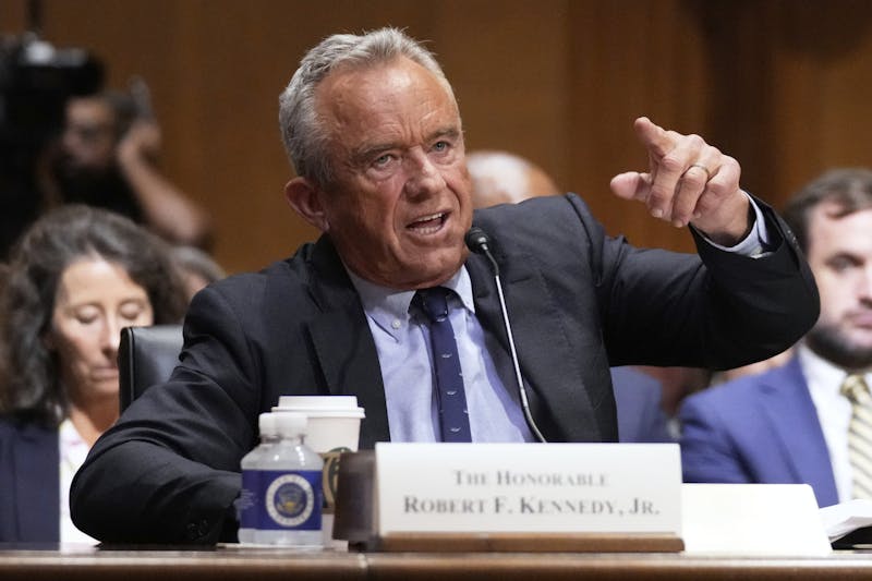 Secretary of Health and Human Services Robert F. Kennedy Jr., appears before the Senate Finance Committee, on Capitol Hill in Washington, Thursday, Sept. 4, 2025.  (AP Photo/Mark Schiefelbein)
