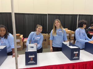 Kayla Lemmon and Jenna Nicodemus Volunteer for Jagathon