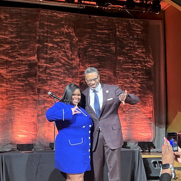 BSU President Chelsea Fitzpatrick and NAACP President Derrick Johnson