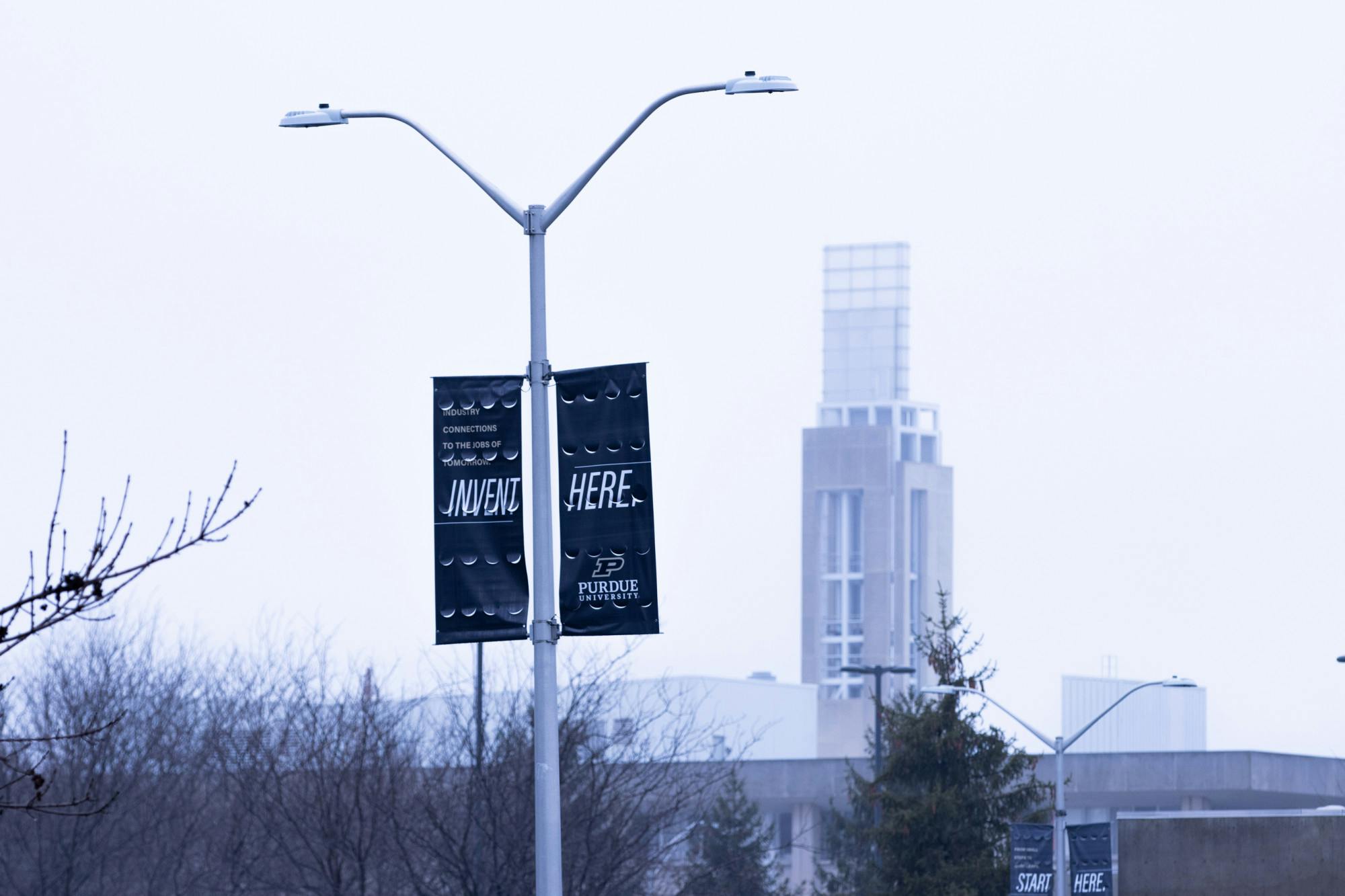 PUI sign in Parking Lot is seen in front of the Campus Center