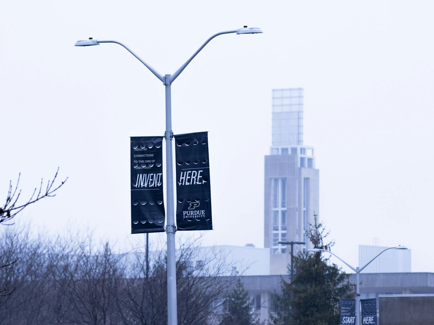 PUI sign in Parking Lot is seen in front of the Campus Center