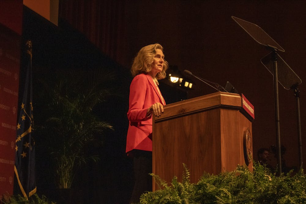 IU President, Pamela Whitten, gave her state of the University address at the IU Indianapolis campus on Dec. 9.