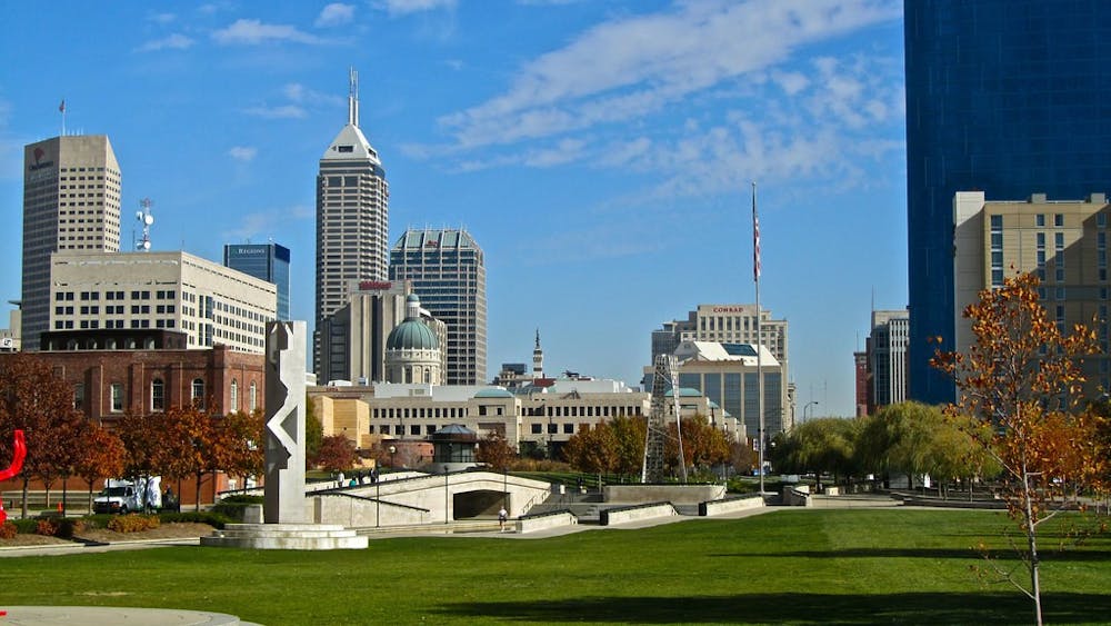 <p>Indianapolis Skyline from White River State Park. | Photo courtesy of <a href="https://www.flickr.com/photos/ellenm1/5155672963" target="_blank">Flickr</a></p>