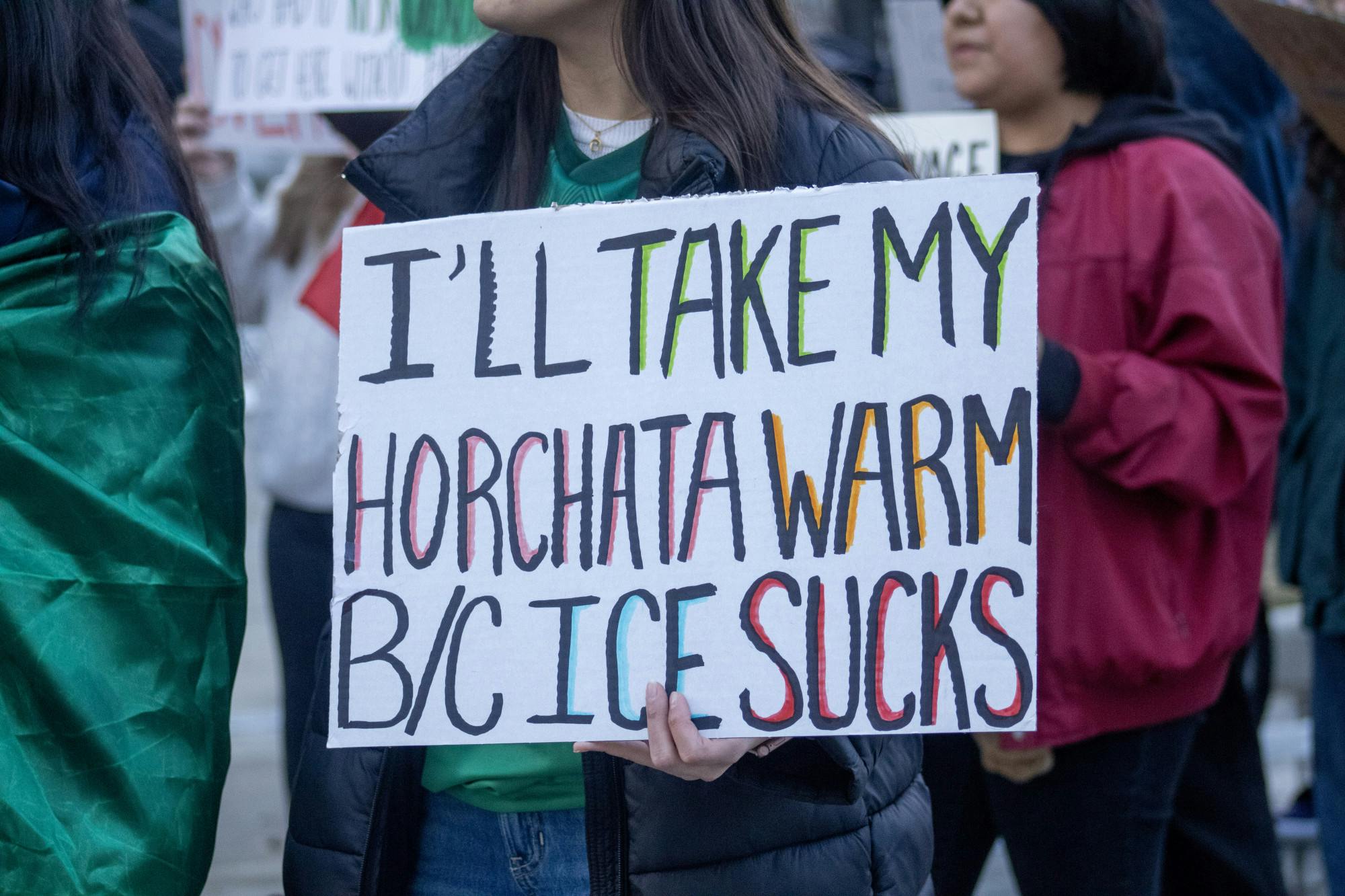 Students against ICE protest in Indianapolis