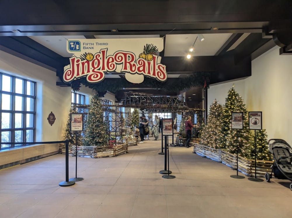 The Jingle Rails exhibit entrance at the Eiteljorg Museum in Indianapolis.