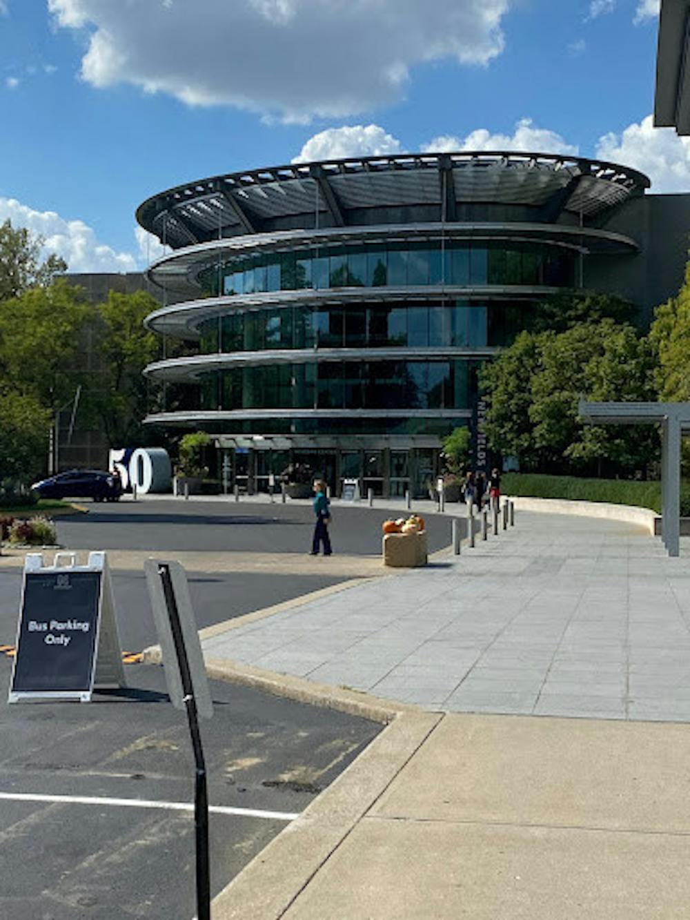 Walking into Newfields Art Museum on October 4th in the afternoon.