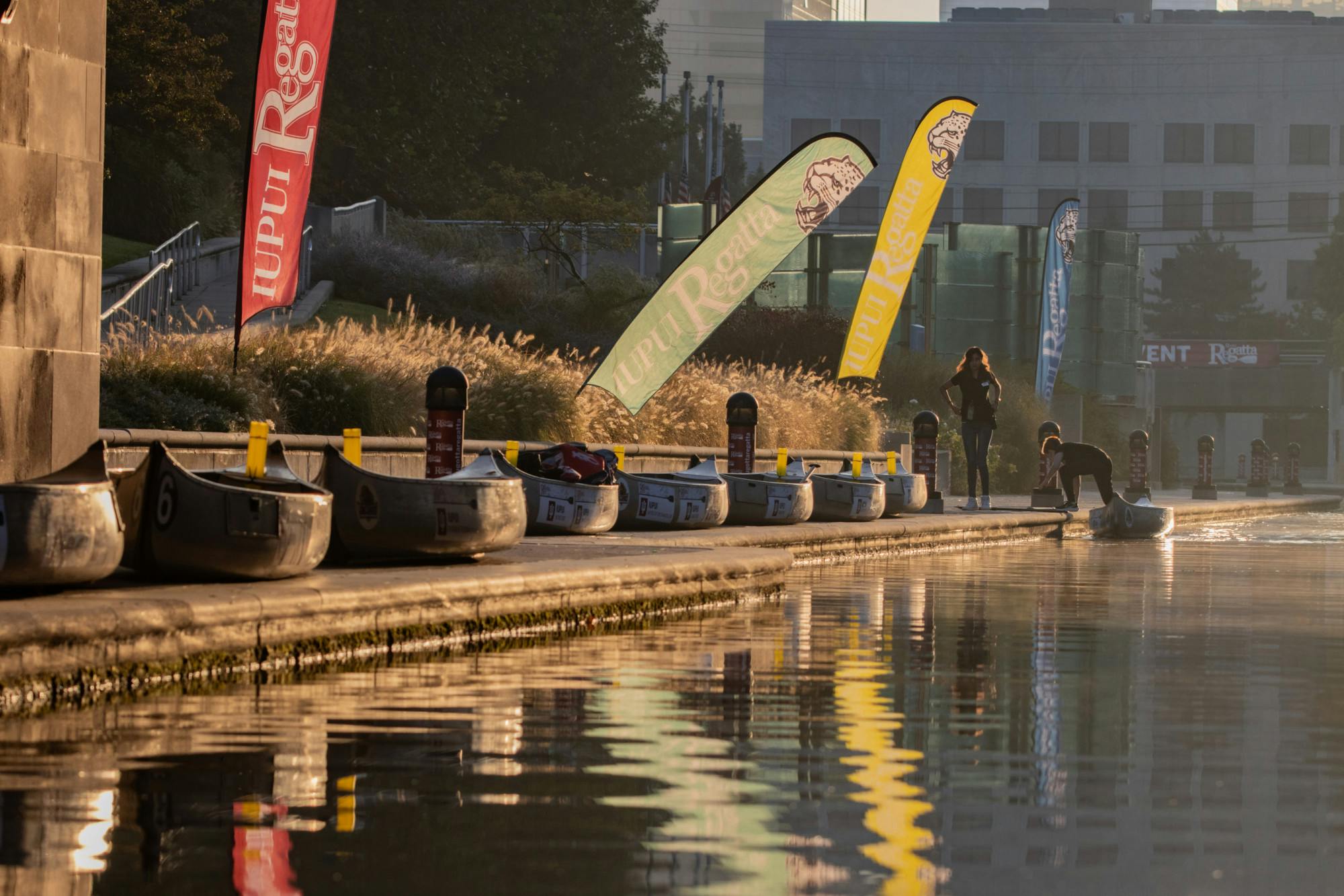 Regatta Steering Commitee Members take a test run down the Canal at 8:17 a.m. on Saturday