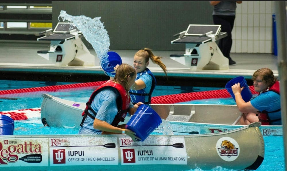 Students participate in Regatta Battleships in 2022, a spinoff event held in the IU Natatorium. (Photo courtesy of The Campus Citizen)