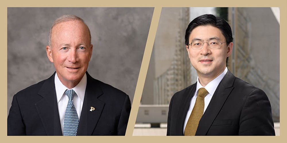 Mitch Daniels and Mung Chiang | Photo courtesy of Purdue University