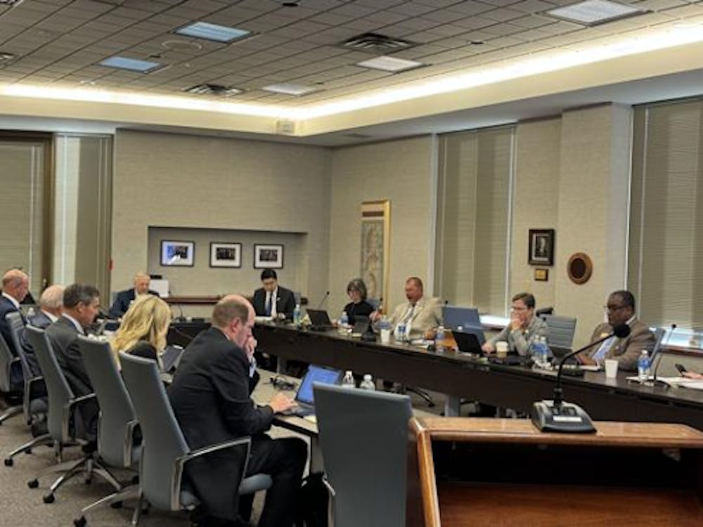 The Purdue Board of Trustees approves changes in president Mung Chiang's salary during its meeting in Indianapolis Friday morning. Photo Credits: Olivia Mapes, Editor-in-Chief