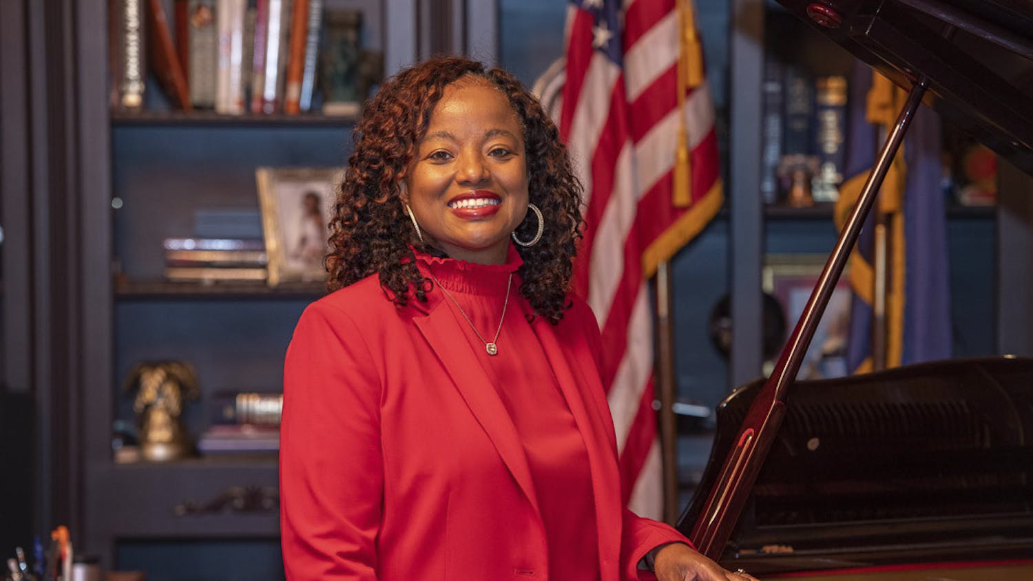 DeAndrea Gist Benjamin, a Judge of the United States Court of Appeals for the Fourth Circuit poses for a portrait in her office. Judge Benjamin is the second Black female Alumni from South Carolina to earn a position on the U.S. Supreme Court of Appeals.
