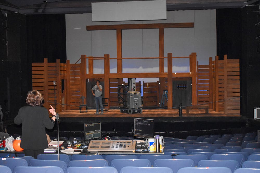 <p>The Opera at USC prepares its set design and production for The Crucible by Robert Ward on Tuesday, Nov. 2, 2022. The show will be open for the public to see on Nov. 4 and closes on Nov. 6, 2022.&nbsp;</p>