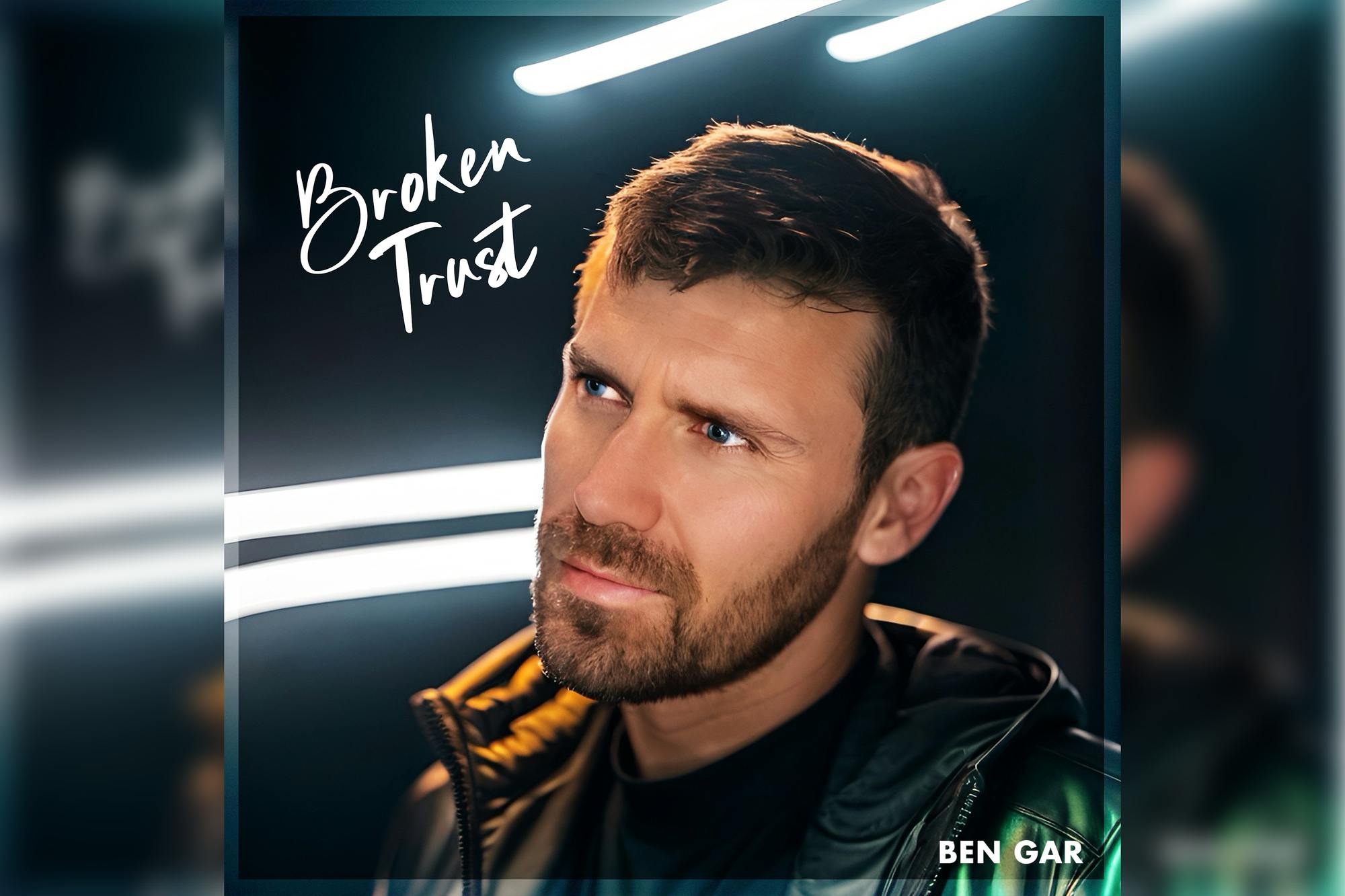 The album cover for Ben Gar's album "Broken Trust" released in April 2024. Benjamin Garcia Egea, also known as Ben Gar, is a Spanish professor at the University of South Carolina who makes music.