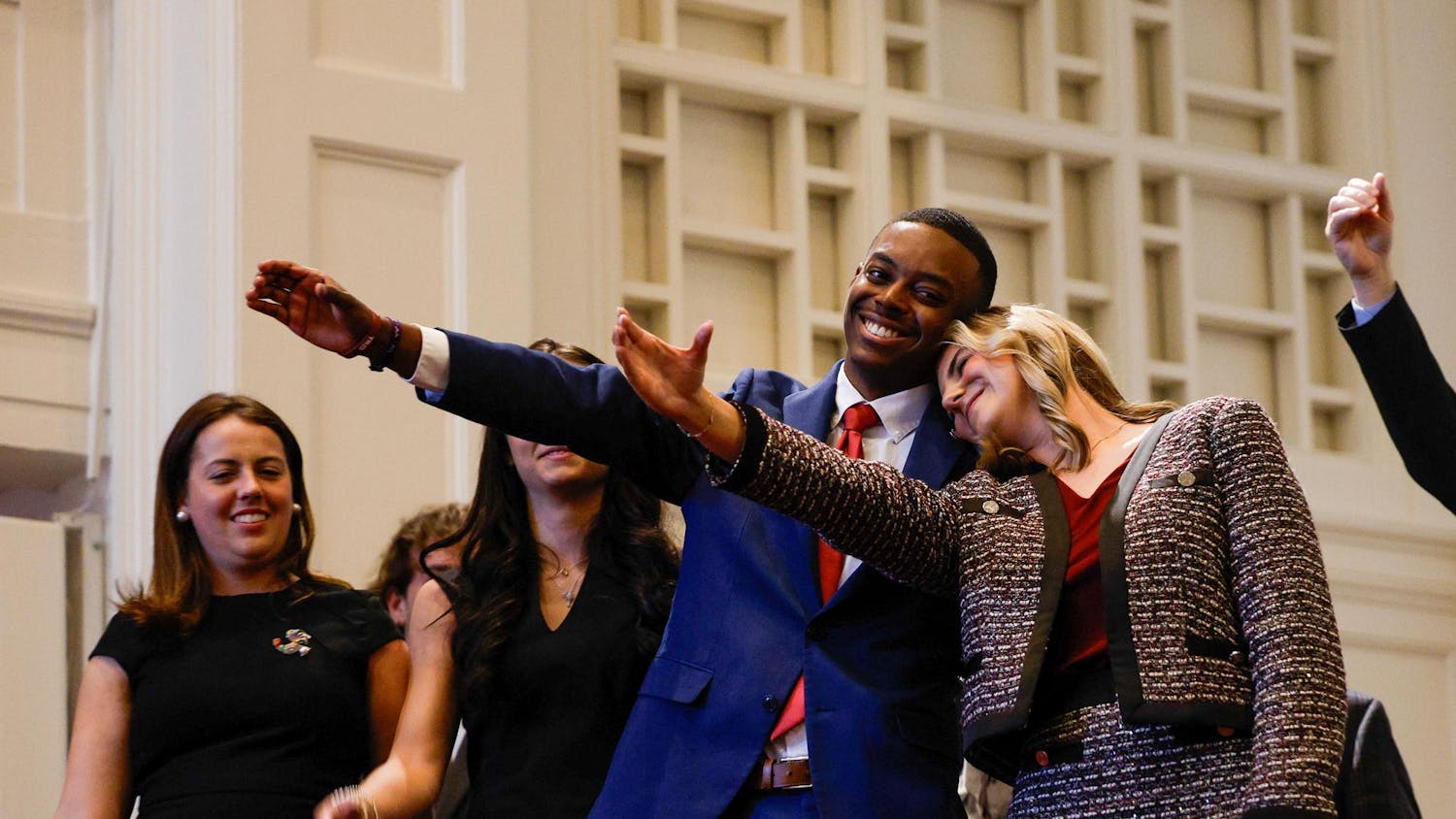The 117th Student Government and the new executive cabinet members were all sworn into office at Rutledge Chapel on March 20, 2025. Courtney Tkacs and Jordan Richardson will serve as president and vice president respectively and Ashley Reynolds and Maura Hamilton will serve and treasurer and speaker respectively.