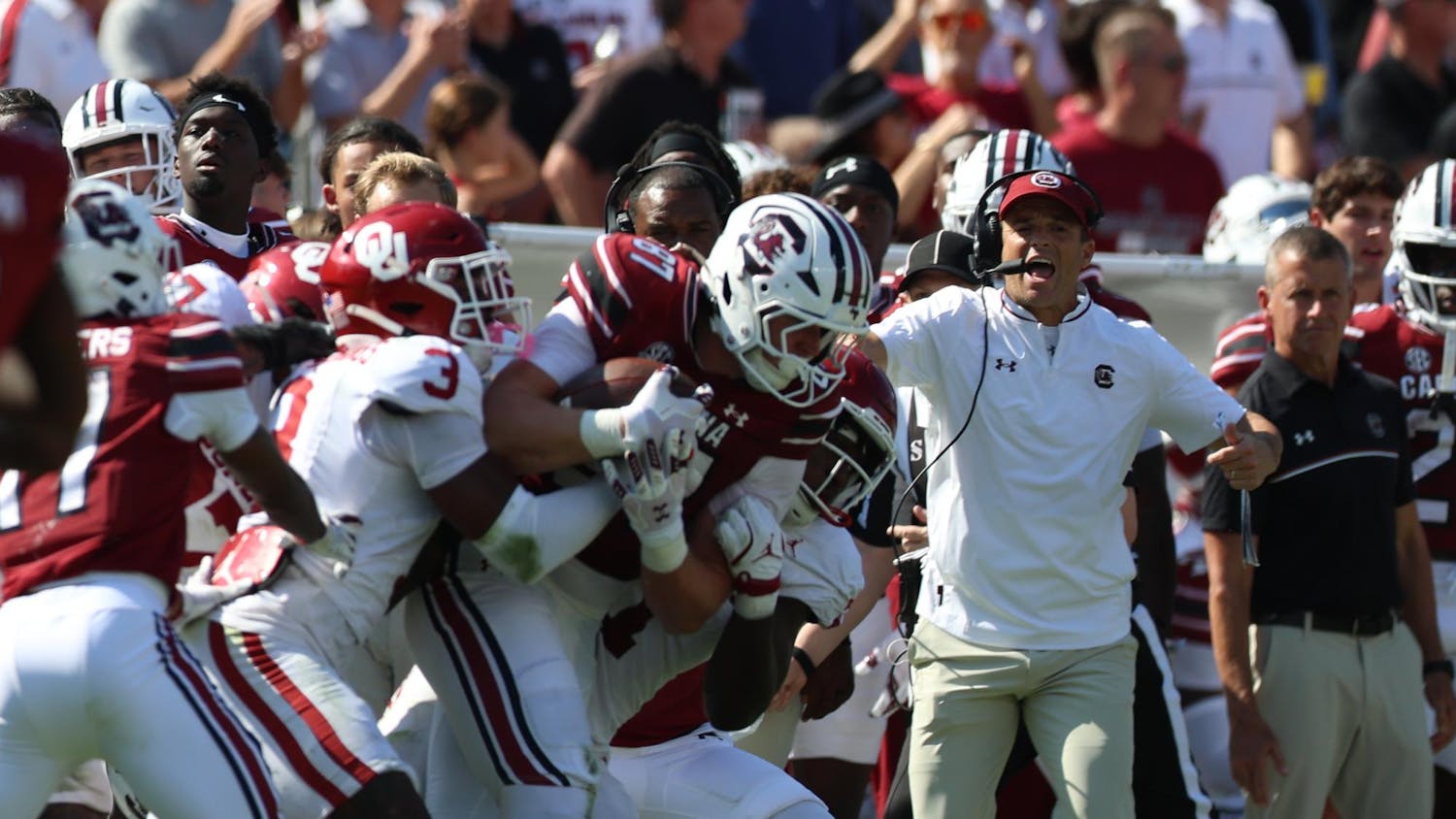 The South Carolina Gamecocks played the Oklahoma Sooners Saturday afternoon on October 18, 2025, at Williams-Brice Stadium. The Sooners were up the whole game, while the Gamecocks struggled. The Gamecocks fell to the Sooners 26-7 due to issues with the offense.