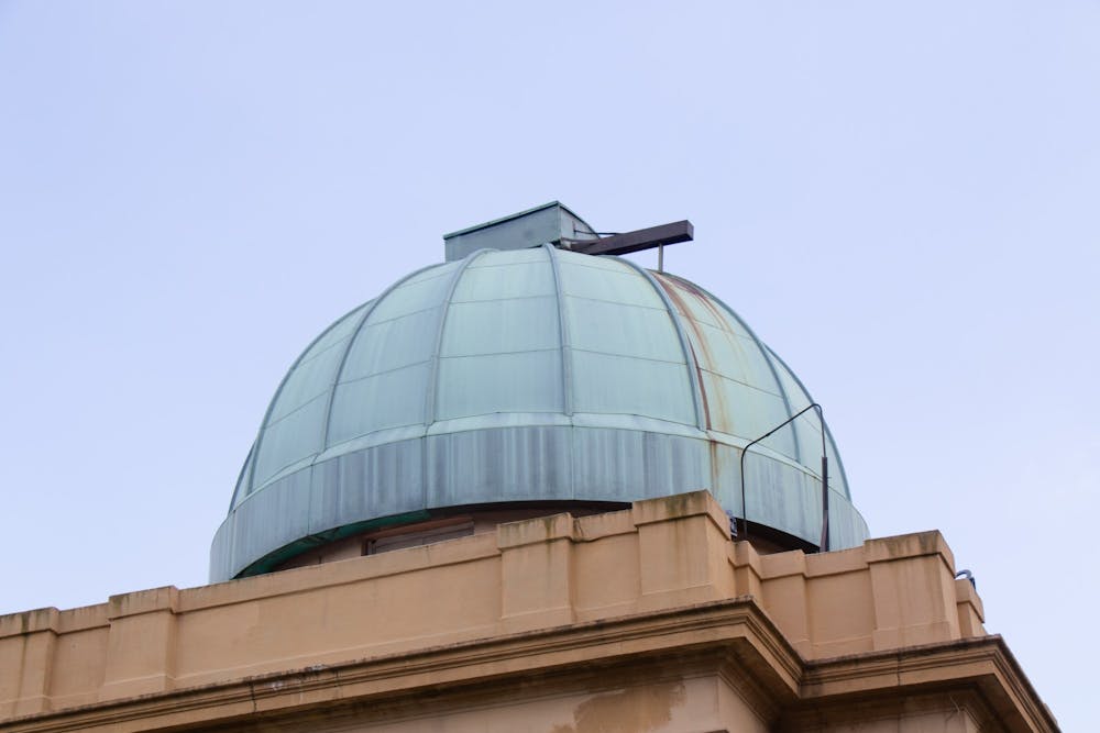 <p>A picture of the green dome that sits atop the historic Melton Observatory on June 13, 2022. The observatory houses a 16-inch Cassegrain telescope, enabling a viewer to gaze at our vast universe.&nbsp;</p>