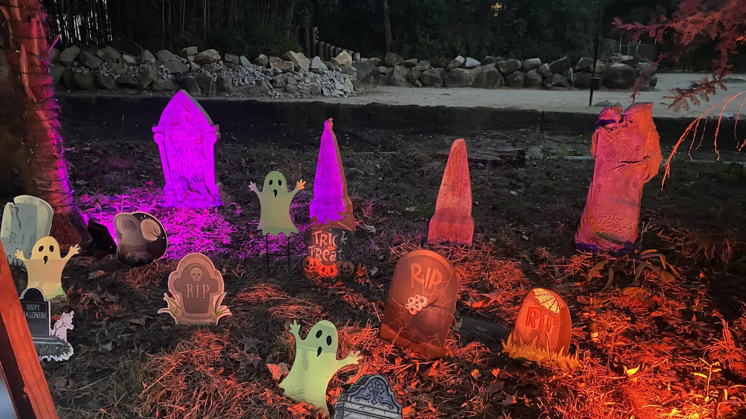 Decoration of a graveyard at Riverbanks Zoo during the 11-night long Halloween-themed event, Boo at the Zoo. 