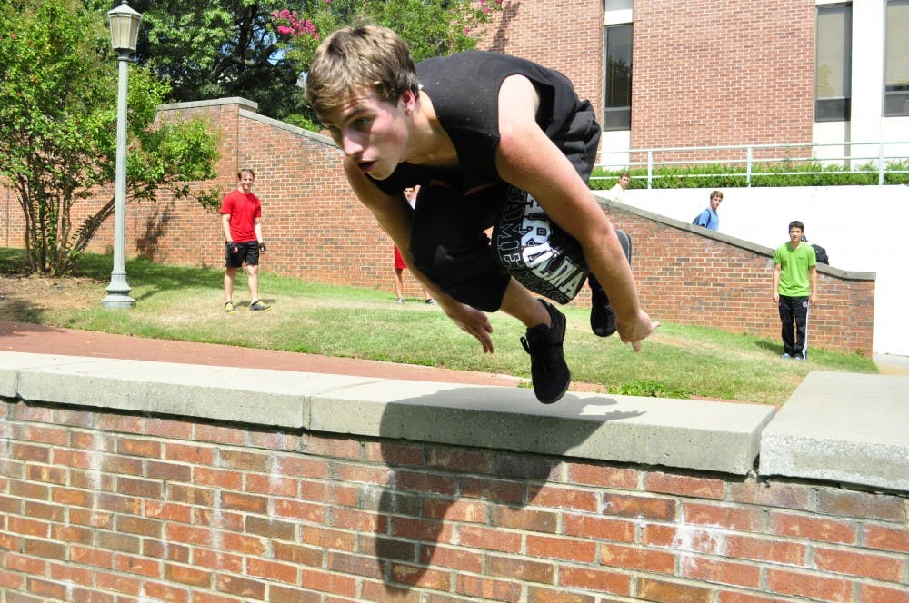 	Meador demonstrating a Kong vault