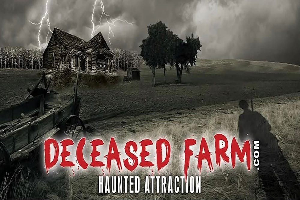 <p>Graphic for Deceased Farm Haunted Attraction, tickets to the Halloween attraction are available on-site up until it's final evening on Oct. 31, 2022. Deceased Farm offers a chilling adventure throughout their property, located at the Clinton Sease Farm in Lexington, SC, to invoke the spirit of Halloween.</p>