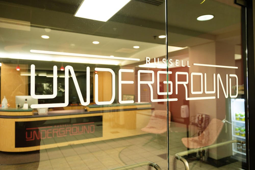 A picture of the front entrance of Russell Underground, located in the bottom floor of Russell House. The venue will host a series of student-run concerts starting with the spring 2024 semester.