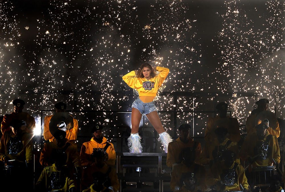 Beyonce performs at the Coachella Music and Arts Festival on Saturday, April 14, 2018 in Indio, Calif. (Luis Sinco/Los Angeles Times/TNS)
