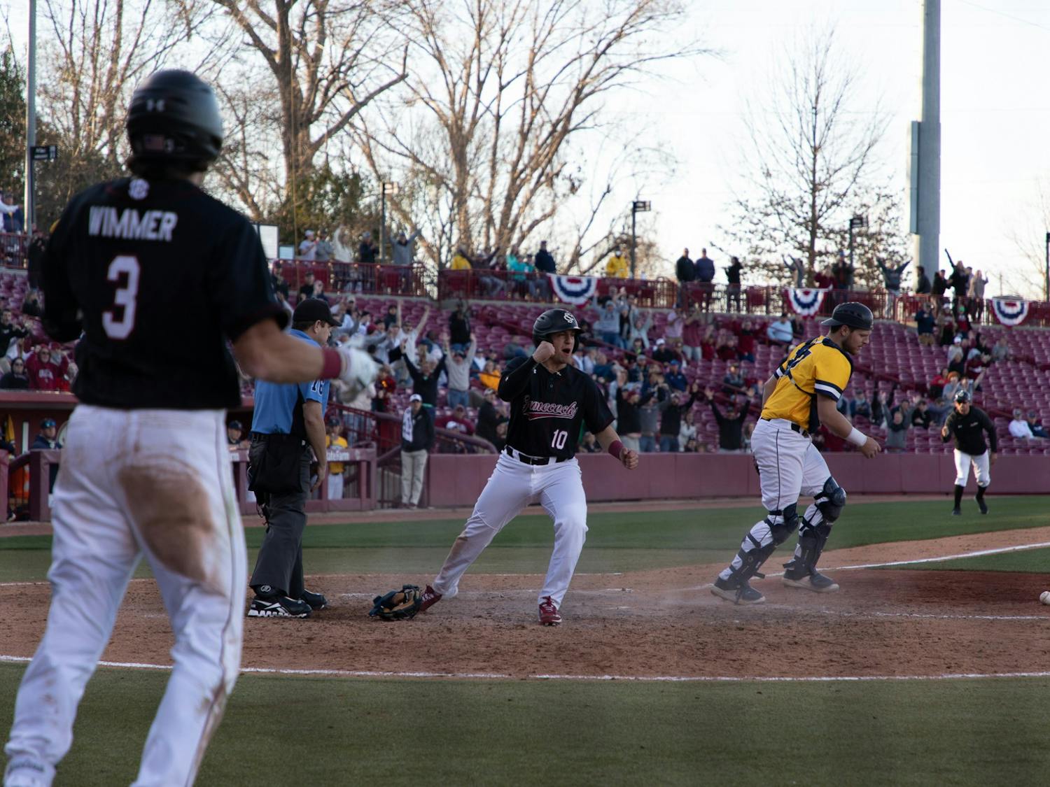 The Gamecock baseball team faced off against UNC Greensboro at Founders Park in their opening series. South Carolina won the series by beating UNCG in extra innings of its final game on Feb. 20, 2022.