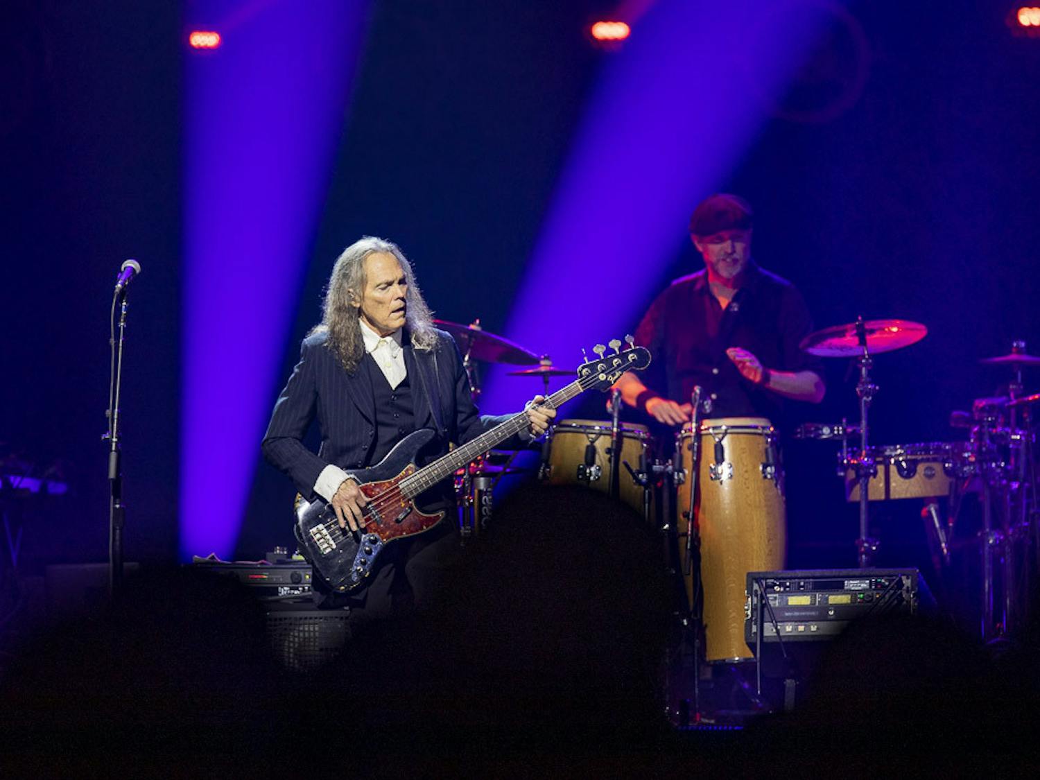 Eagles bassist Timothy B. Schmit performs at Colonial Life Arena on March 30, 2023. The band opened up the night by performing songs from its "Hotel California" album.