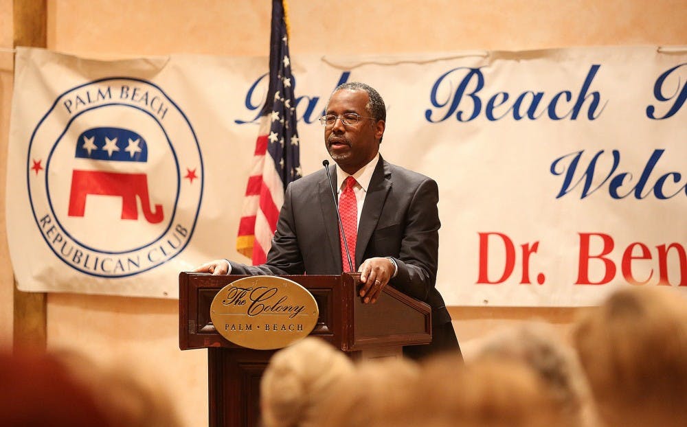 Ben Carson, an outspoken conservative and potential presidential candidate, speaks to the Palm Beach Republican Club in Palm Beach, Fla., on Monday, Feb. 16, 2015. (Carline Jean/Sun Sentinel/TNS)