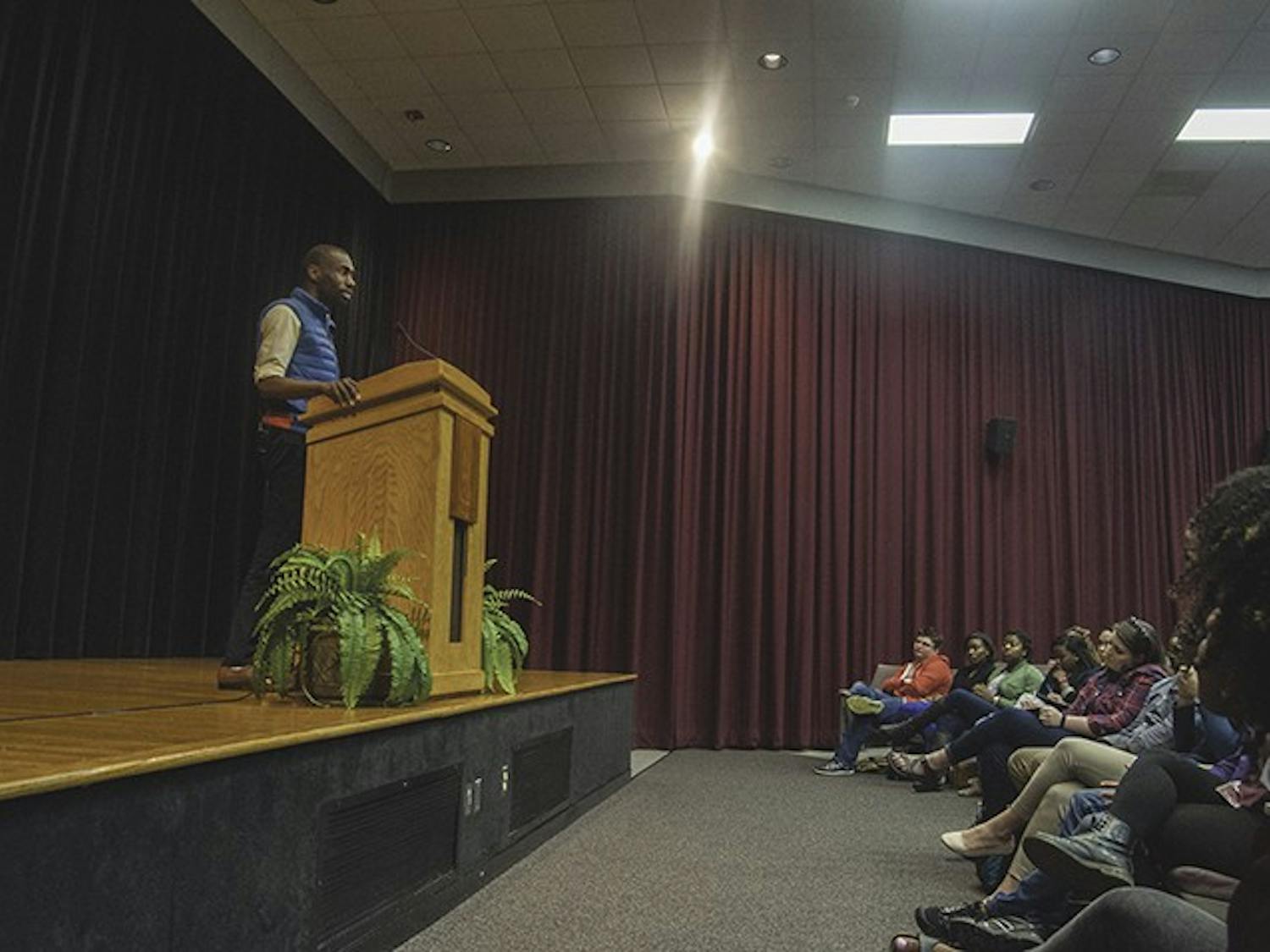 Activist DeRay McKesson encouraged his audience to talk about social justice in a public sphere through social media.