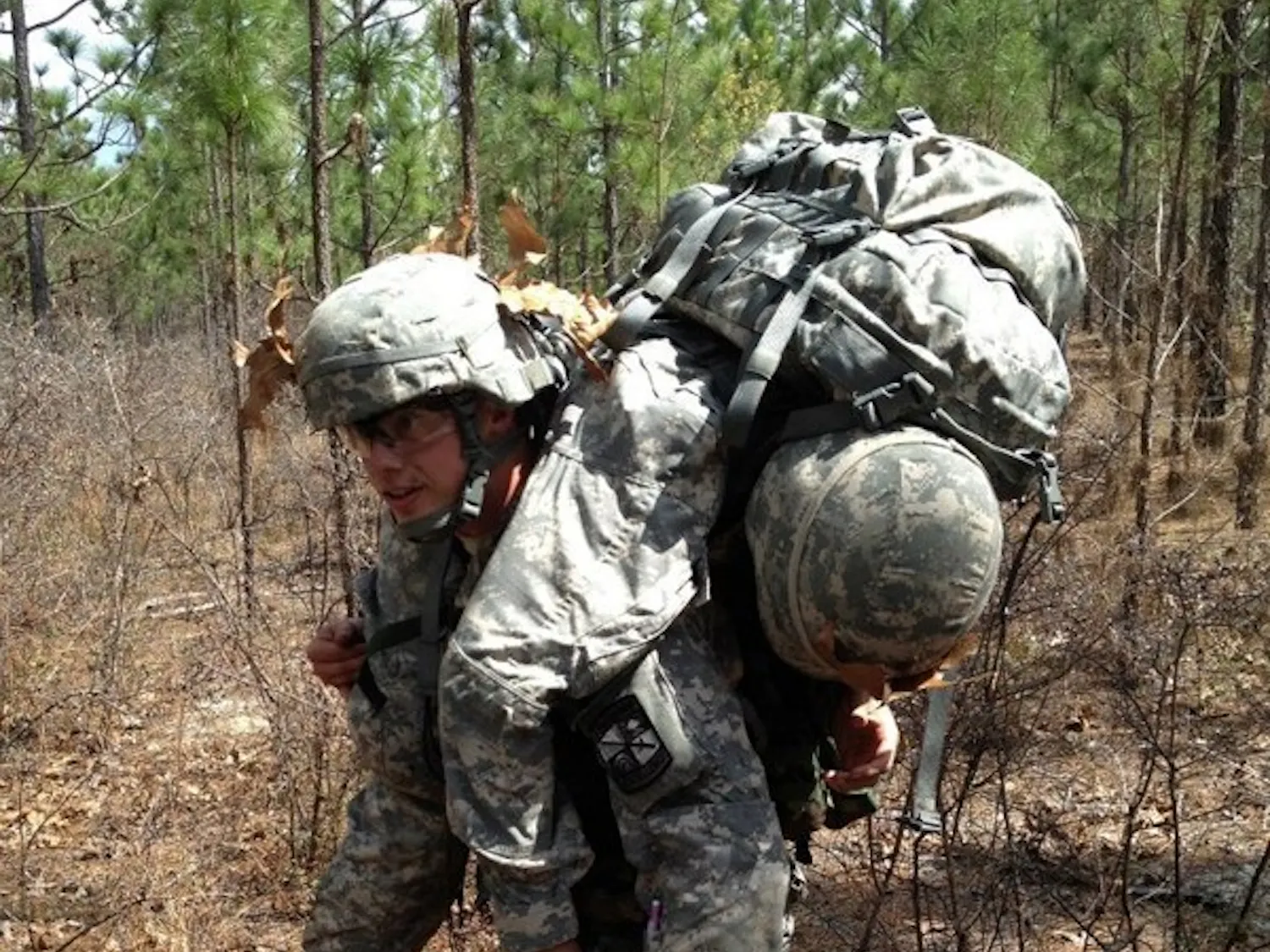 ROTC cadets participate in training drills.