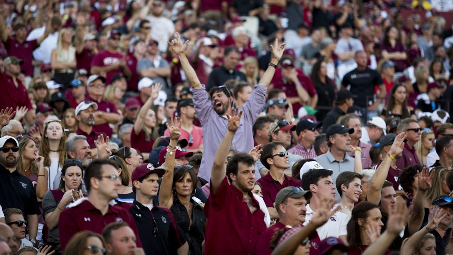 Gamecocks celebrate at the 2016 game against Texas A&M.