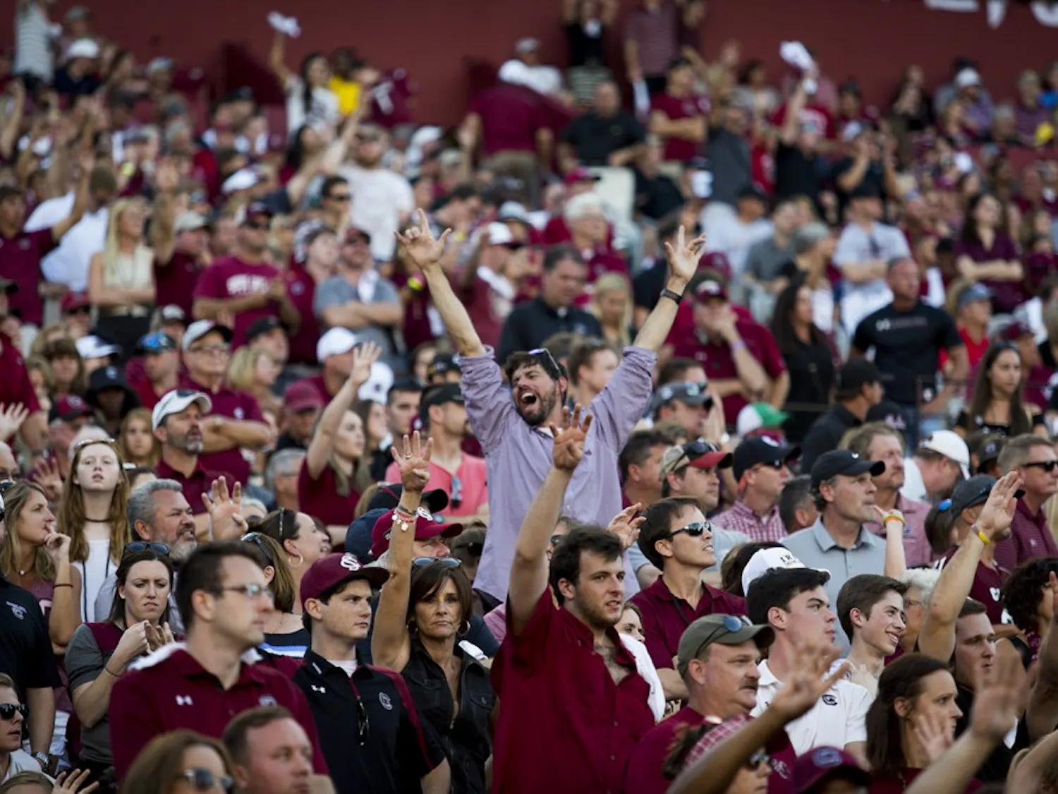 Gamecocks celebrate at the 2016 game against Texas A&M.