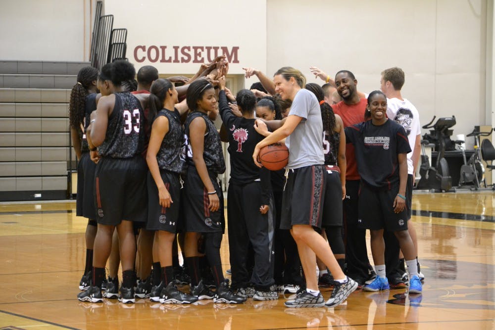 	<p>South Carolina women&#8217;s basketball held its first practice of the season Tuesday.</p>