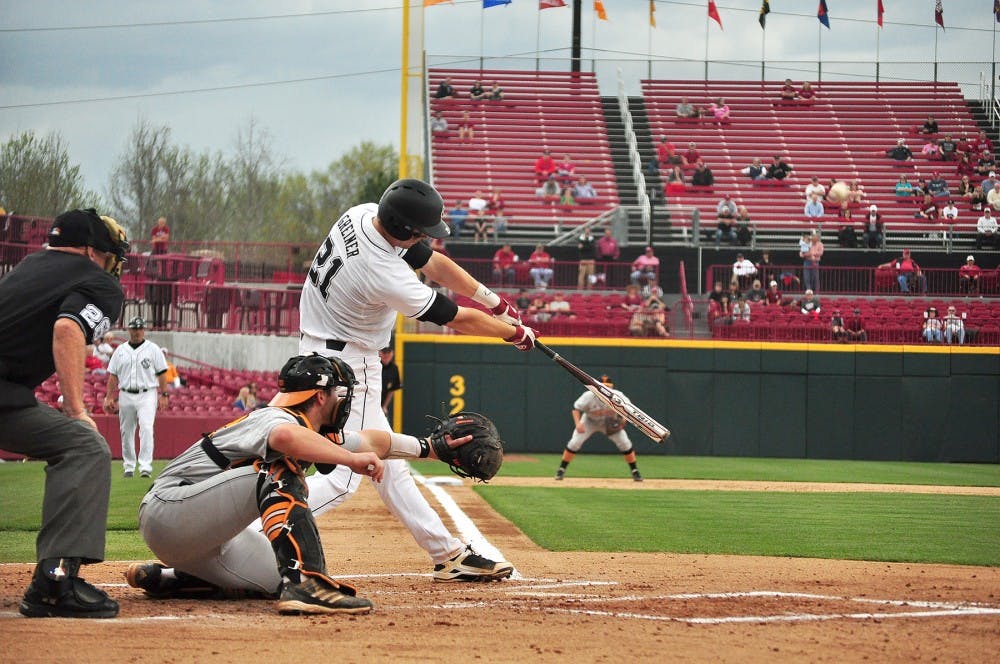 	<p>Junior catcher Grayson Greiner hit a walk-off grand slam in the second game Saturday. Greiner’s game-winner was the second walk-off homer in as many games for <span class="caps">USC</span>.</p>