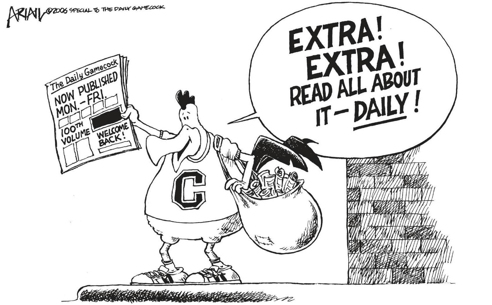 This comic was published in the first issue of The Daily Gamecock, after the paper rebranded from The Gamecock, on Aug. 24, 2006.