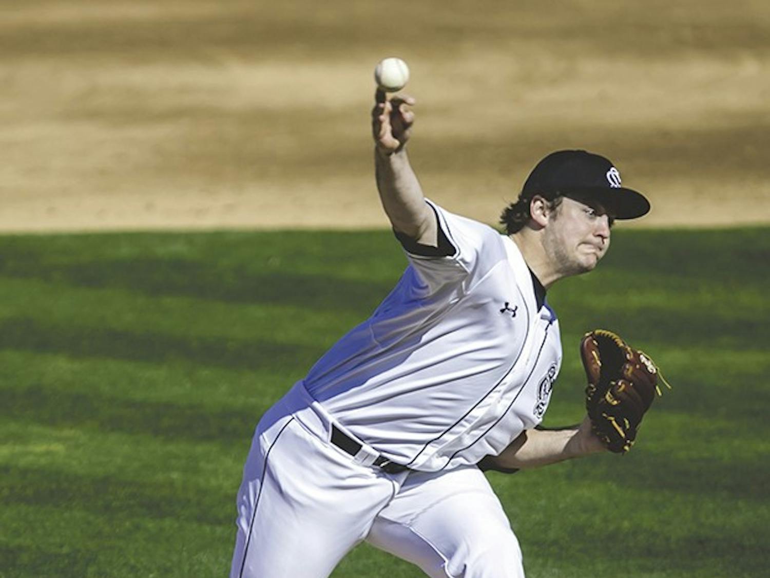 South Carolina pitcher Wil Crowe works in the sixth inning against the College of Charleston at Carolina Stadium in Columbia, S.C., on Saturday, Feb. 14, 205. The host Gamecocks defeated the Cougars, 7-1. (Jeff Blake/The State/TNS)