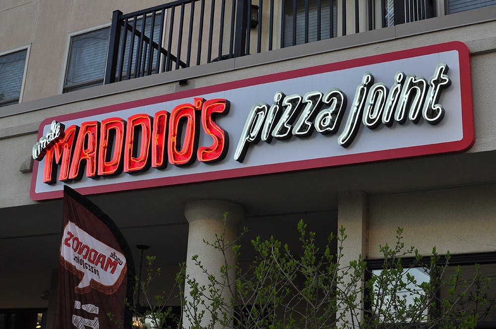 	Uncle Maddio’s Pizza Joint opened on Main Street Saturday, encouraging customers to build their own customized pies with more than 3 million topping combinations.
