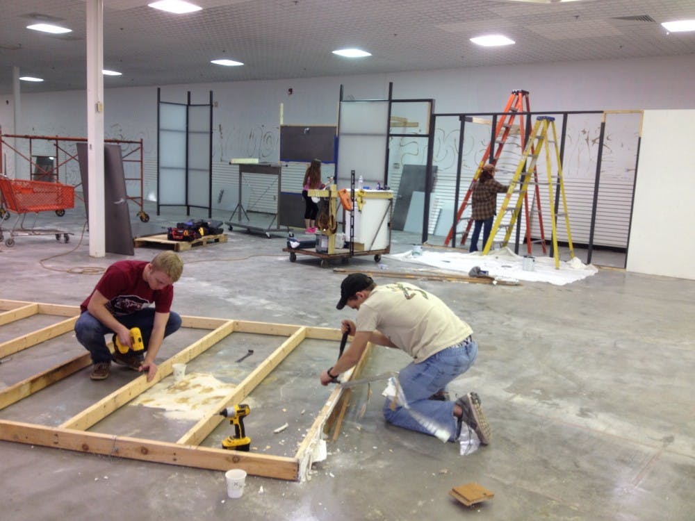 	The Habitat for Humanity ReStore benefited from student laborers painting and building shelves on Monday.
