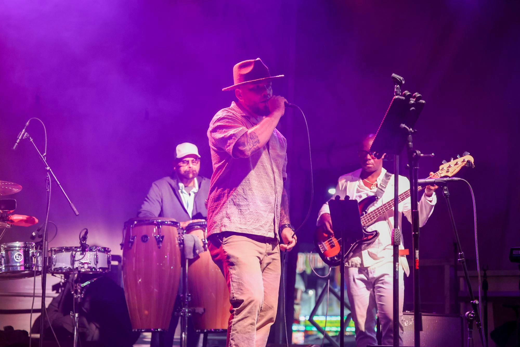 A hispanic band performs on the main stage near the South Gate at the South Carolina State Fair on Oct. 11, 2025. Various musical acts will perform over the days that the fair is open.