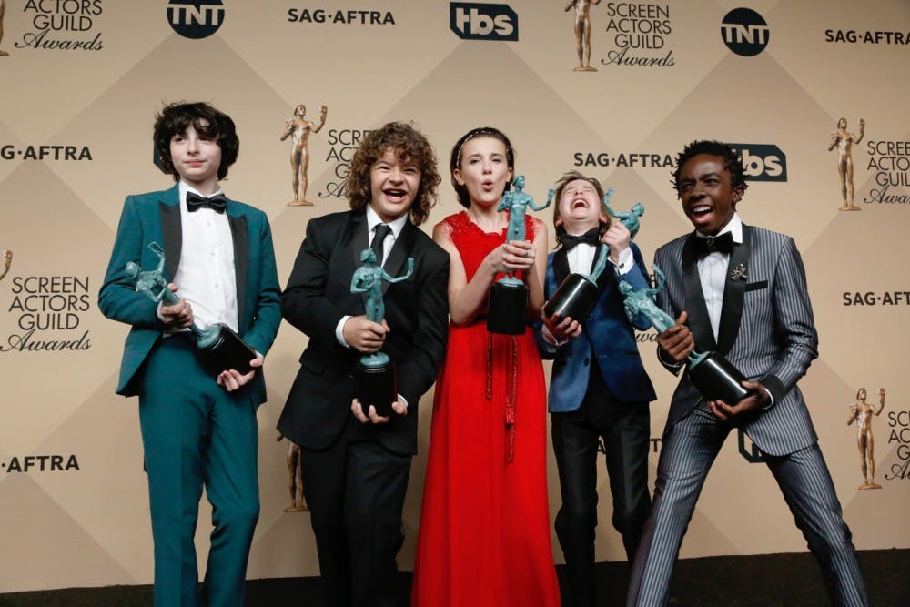 &quot;Stranger Things&quot; backstage the 23rd Annual Screen Actors Guild Awards at the Shrine Auditorium in Los Angeles on Sunday, Jan. 29, 2017. (Mark Boster/Los Angeles Times/TNS)