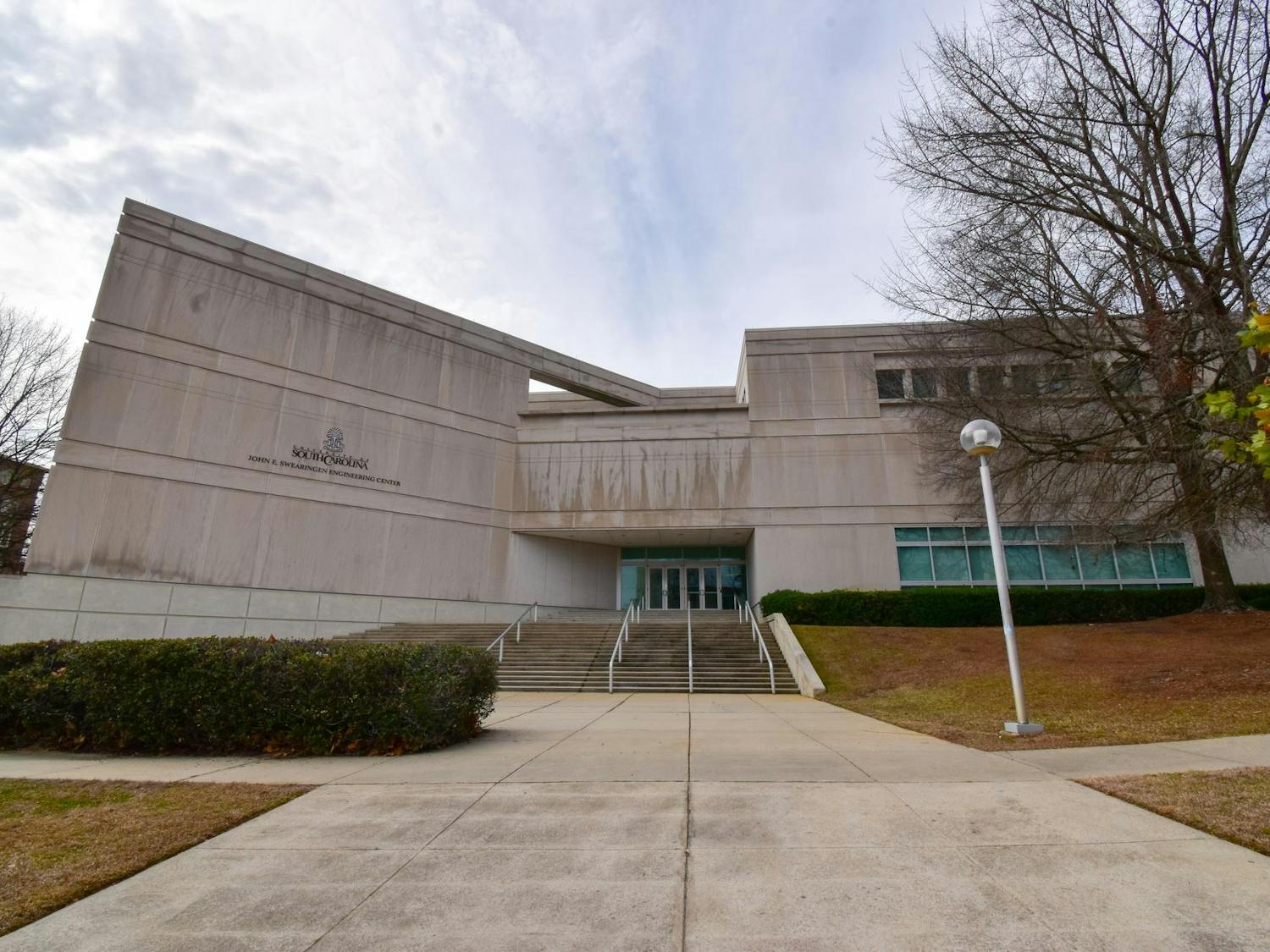 The front of the John E. Swearingen Engineering Center, located at 301 Main St., on the University of South Carolina campus on Jan. 12, 2024. The building was home to the Makerspace, which closed in December