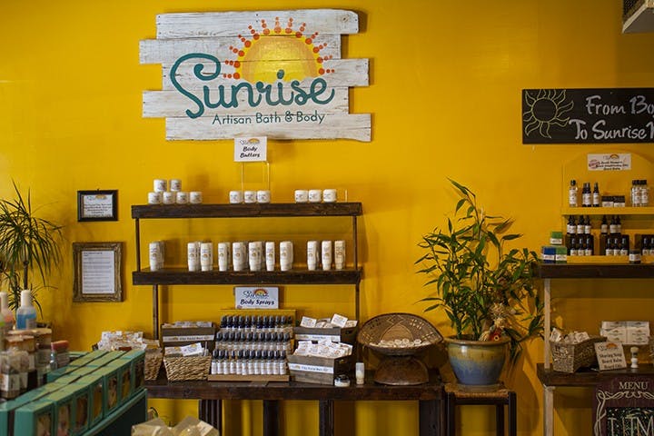 Sunrise Artisan Bath and Body, located in Five Points, has a range of body care items for sale, such as body sprays and body butters, all created by artisan Tzima Brown.