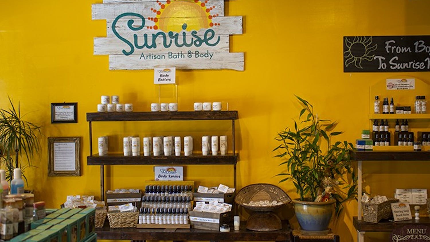 Sunrise Artisan Bath and Body, located in Five Points, has a range of body care items for sale, such as body sprays and body butters, all created by artisan Tzima Brown.