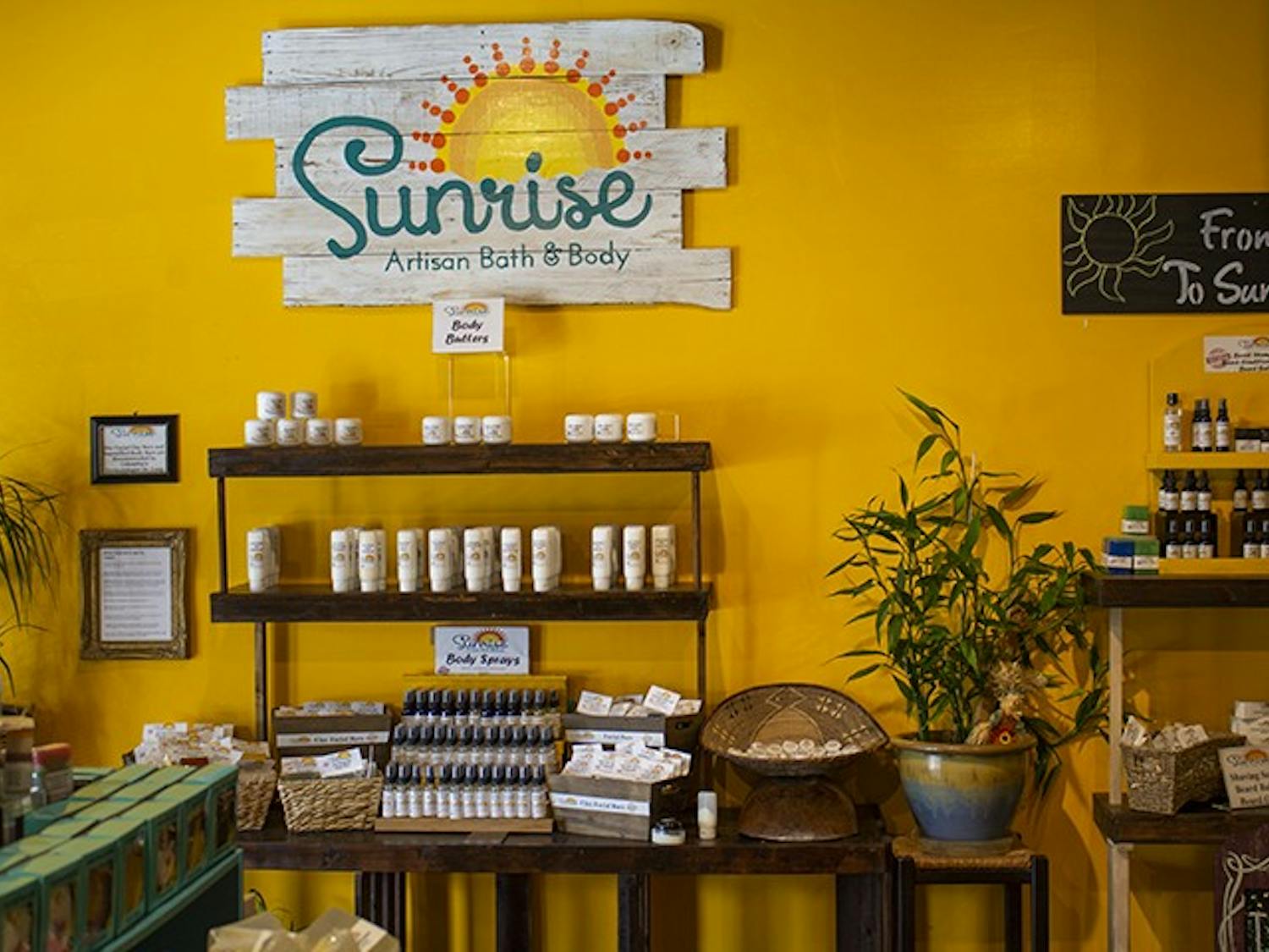 Sunrise Artisan Bath and Body, located in Five Points, has a range of body care items for sale, such as body sprays and body butters, all created by artisan Tzima Brown.
