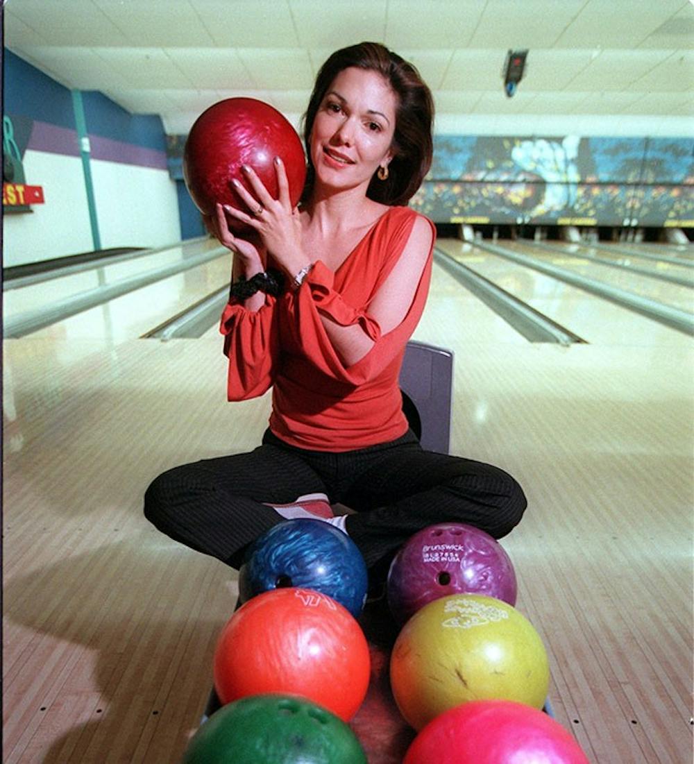 <p>Actress Laura Elena, who stars in "Mulholland Drive," directed by David Lynch, poses in Don Carter's All Star Lanes in Dallas, Texas, Oct. 2, 2001.&nbsp;</p>