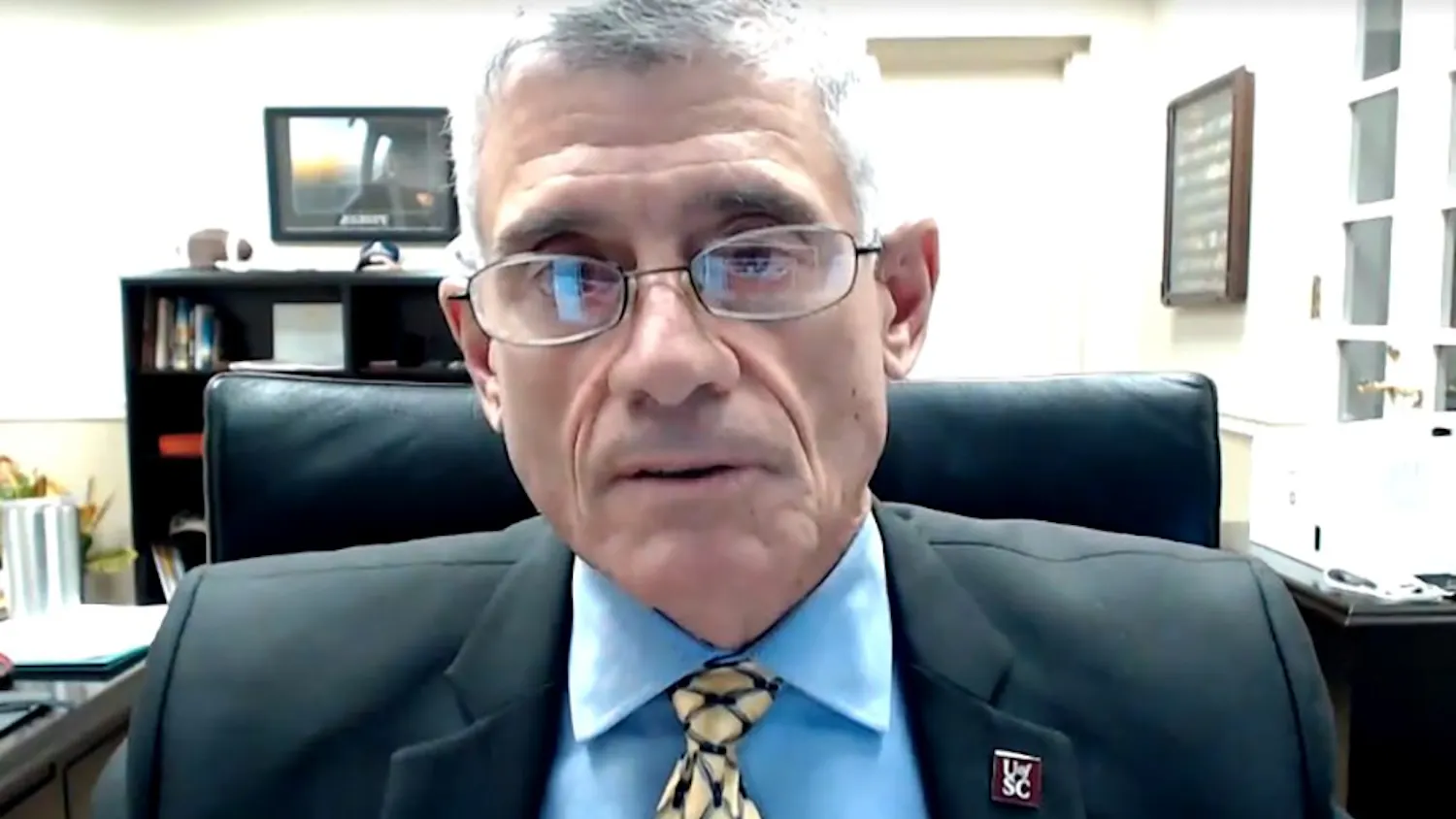 University President Bob Caslen addresses students and families during the virtual town hall on Wednesday, Nov. 4. Caslen and Provost William Tate discussed topics such as December’s virtual commencement and what the spring semester will look like.